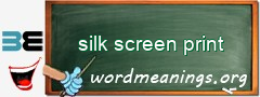 WordMeaning blackboard for silk screen print